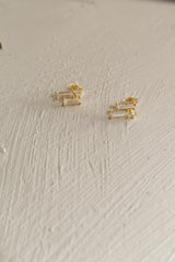 Stacked Baguette Studs