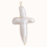 Pearl Cross Charm