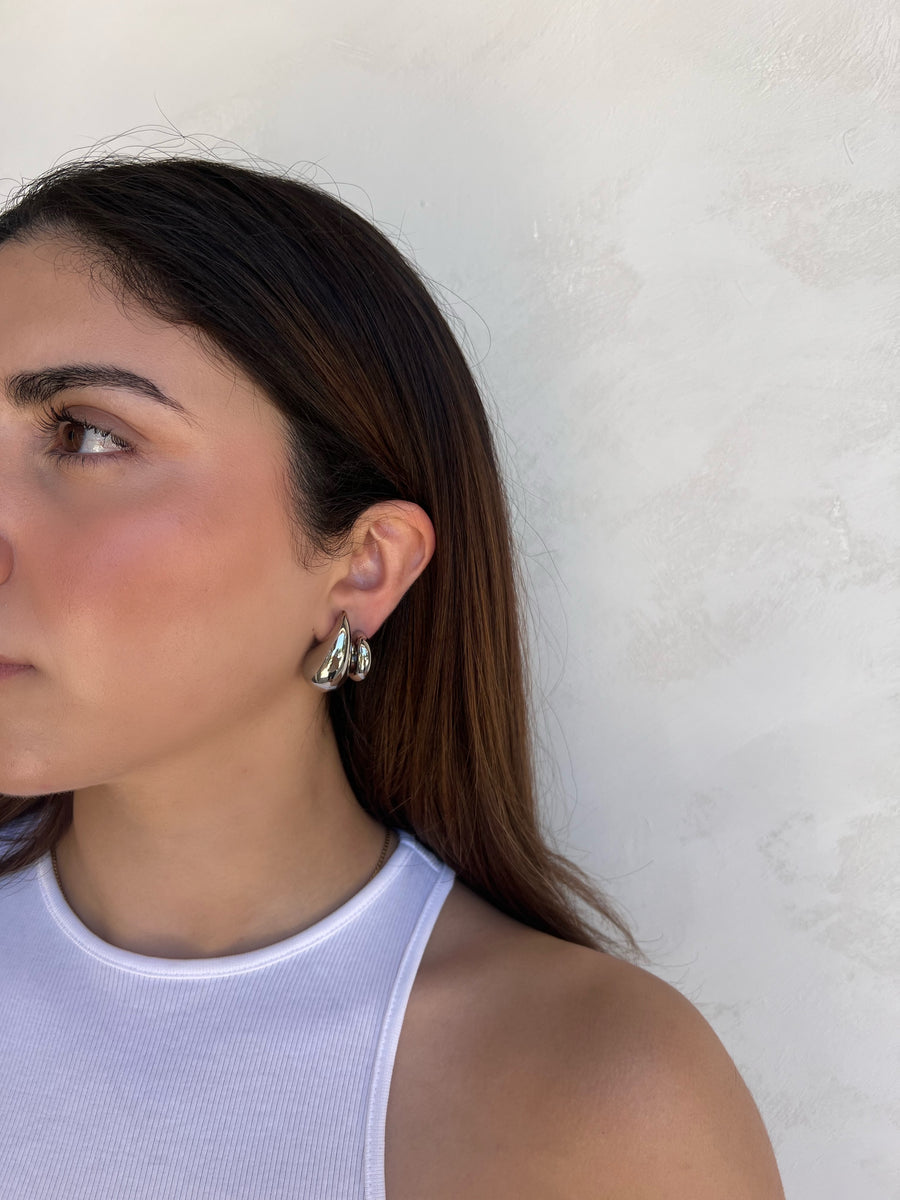 Chunky Silver Hoops | Large