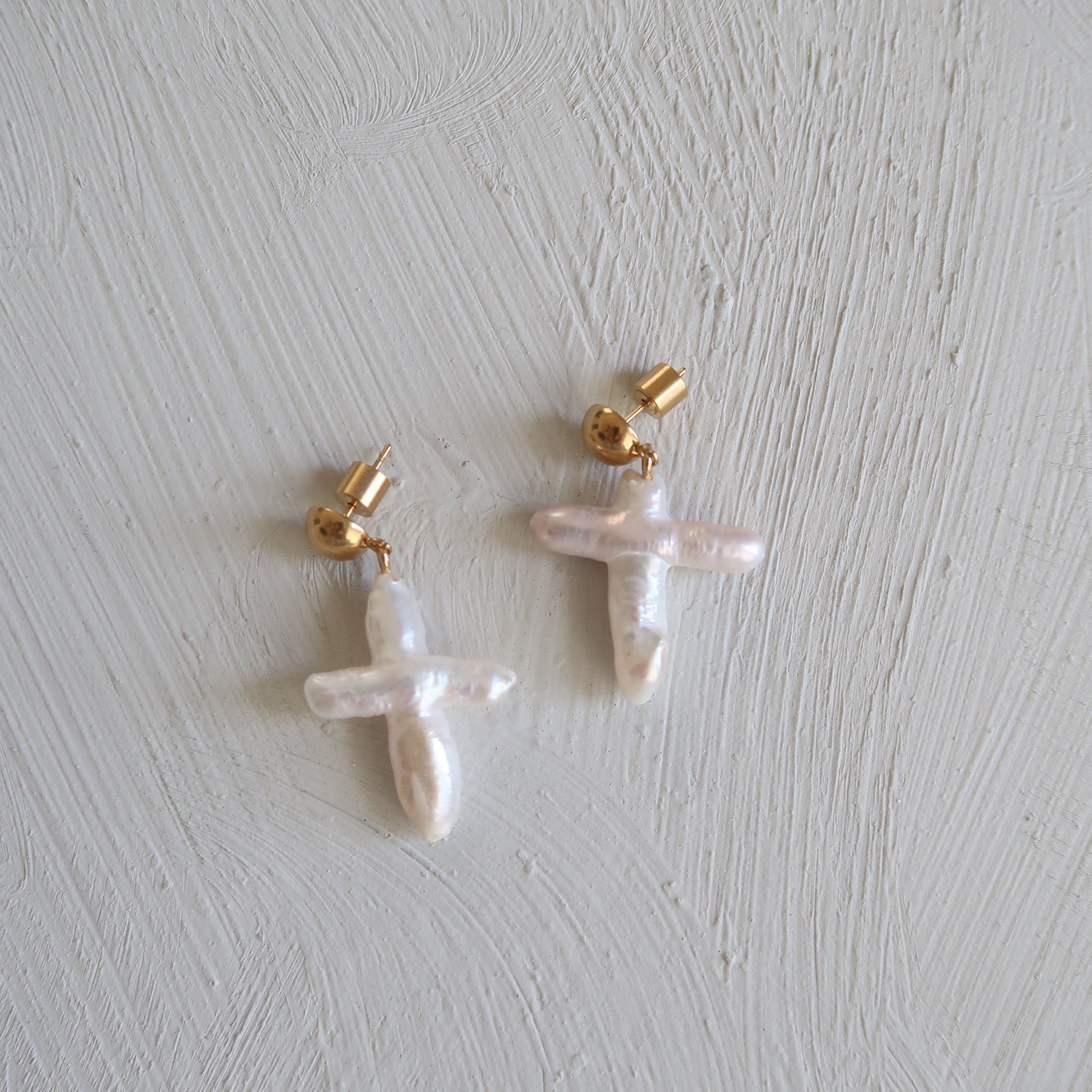 Pearl Cross Earrings – Joiana Jewelry