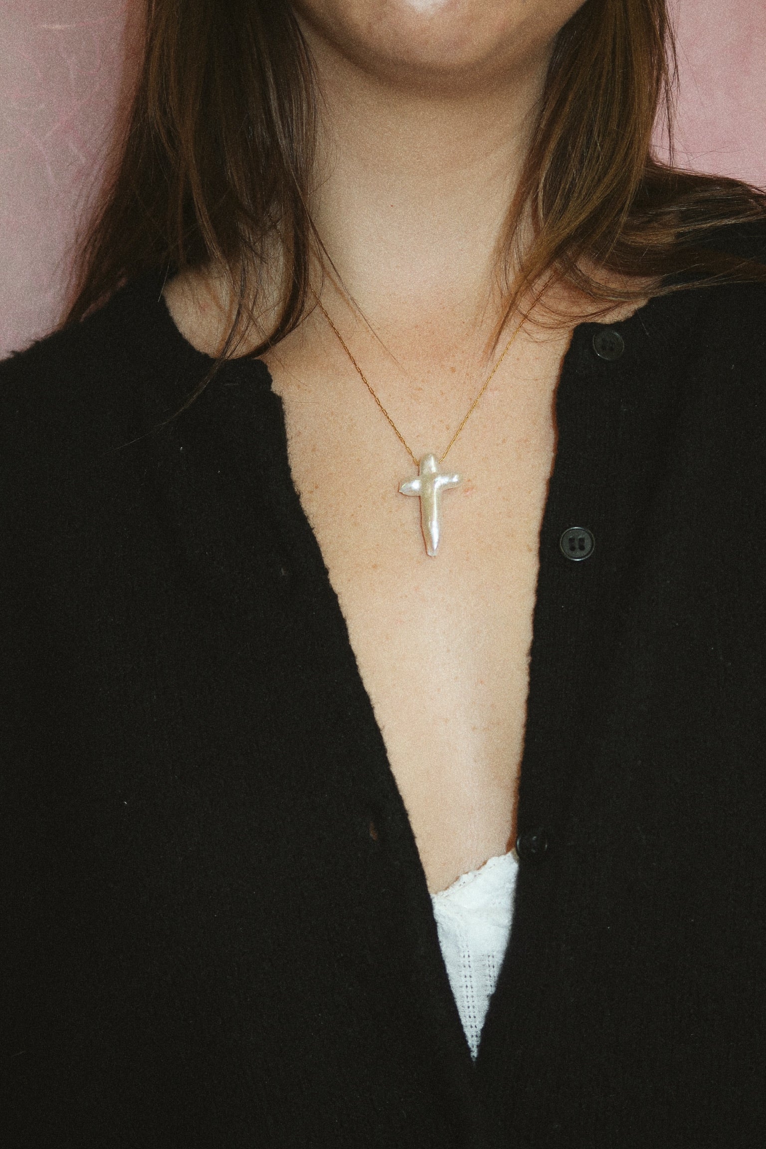 Pearl Cross Necklace