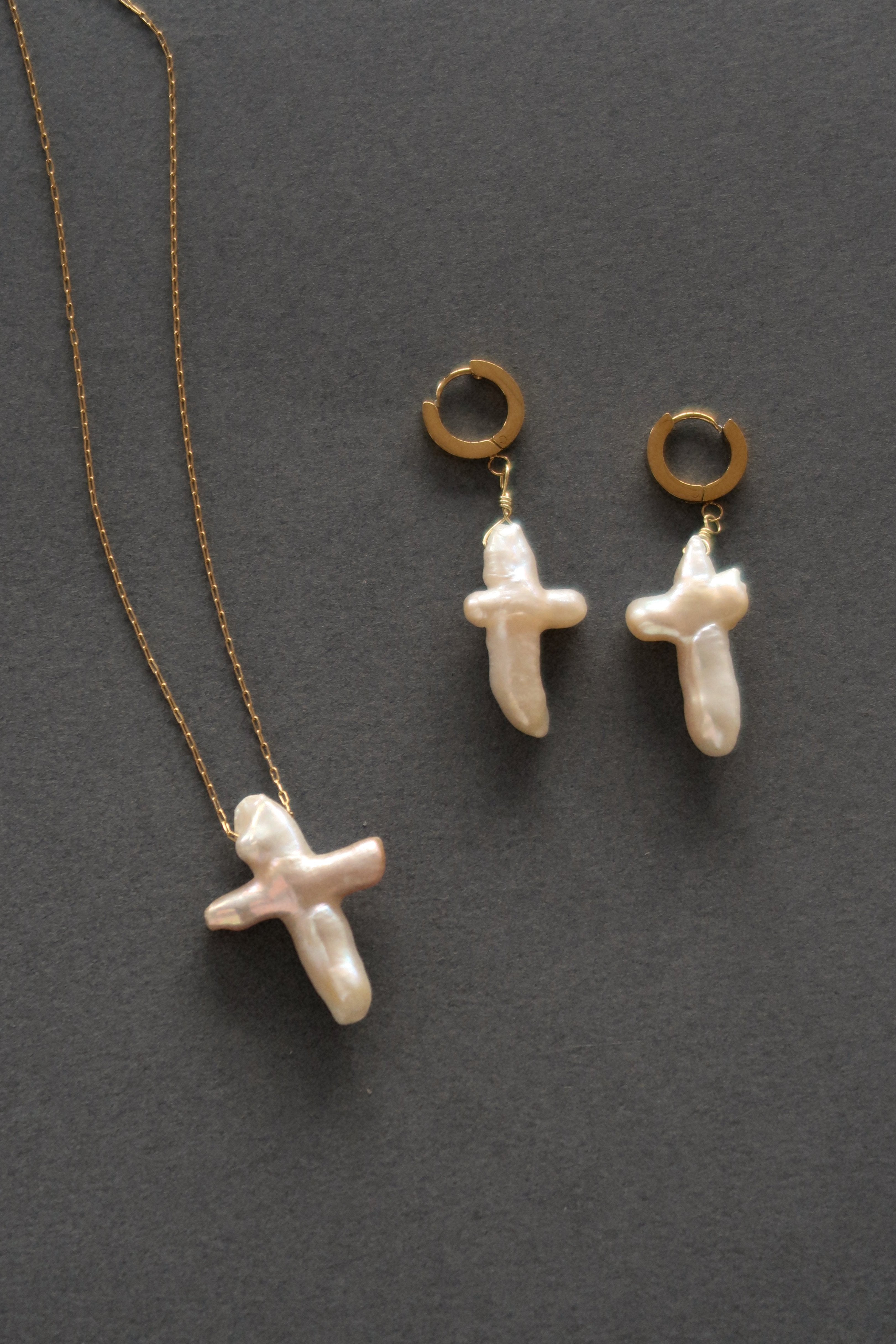 Pearl Cross Set – Joiana Jewelry