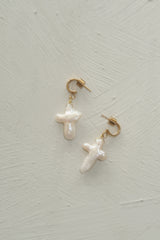 Pearl Cross Earrings