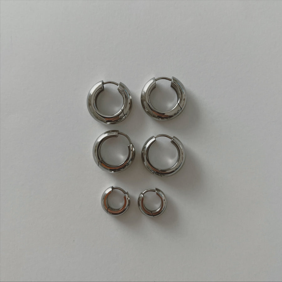 Essential Chunky Silver Hoops